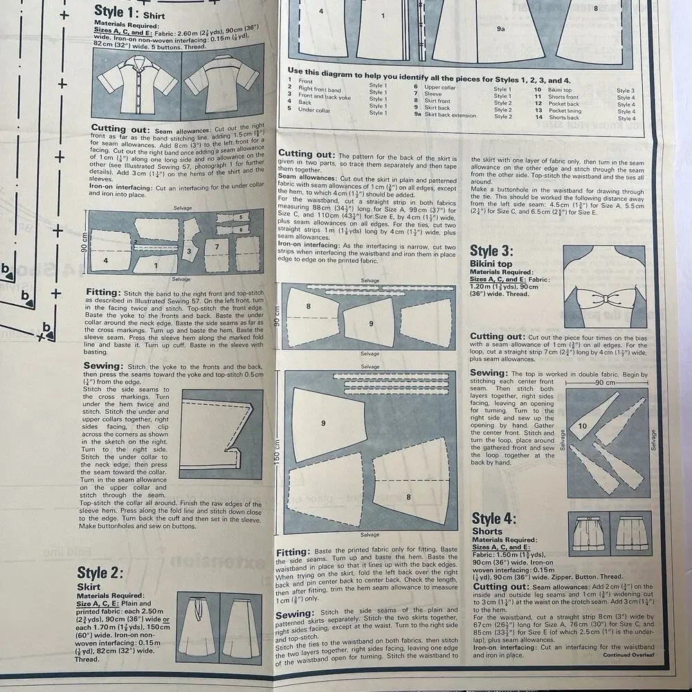 Vintage Designer Sewing Patterns Uncut Lot Of 4 Shirt Robe Summer Casual Jacket